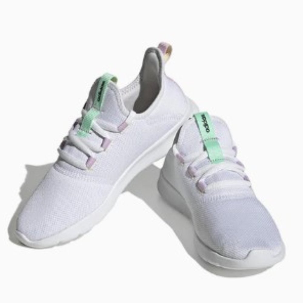 Adidas Neo Cloudfoam Pure 2.0 Shoes 'White Black Green' Shoes- Women's 10